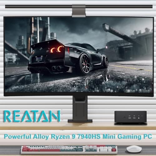Reatan Mini Gaming PC AMD Ryzen 9 7940HS(up to 5.2GHz) 32GB DDR5 1TB SSD 5600 MHz RAM, Mini Computers, Radeon 780M Graphics,Quad Display 2.5Gbps LAN,HDMI 2.1, 8K USB 4.0 Wi-Fi 6E/BT5.3