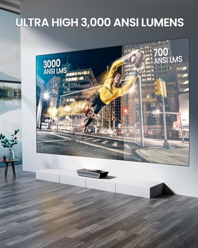 H6 Ultra Short Throw Projector, 4K UHD Projector 3000 ANSI Lumen, Active 3D, 150", Dolby Atmos, HDR10, 110% BT.2020, UST Projector for Home Theater