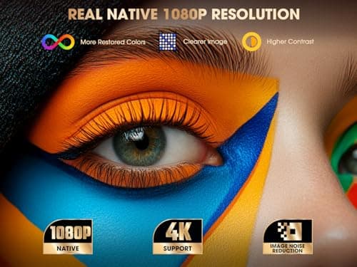 E1 Pro Netflix-Certified Smart Projector, 550 ANSI Lumens, WiFi Bluetooth, Auto Focus & Keystone, Native 1080P & 4K Support, Full-Sealed Optical Engine, Portable Home Theater for Indoor/Outdoor