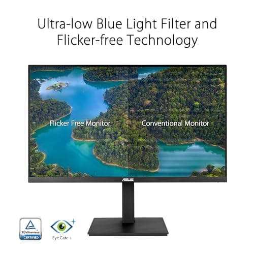 ASUS 27” 4K Business Monitor (VA27UQSB) - UHD (3840 x 2160), IPS, Frameless, HDR10, DisplayPort, Dual HDMI, Speakers, Eye Care, Ergonomic, pivot, swivel, height adjustable, DisplayWidget, 3yr warranty