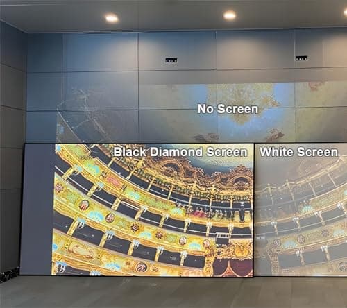 Black Diamond 120 inch ALR Projector Screen 16:9 4K/8K 3D UHD, Fixed Frame Grey Projection Screen Wall Mount 0.39 inch Ultra Narrow Bezel for Standard Projectors