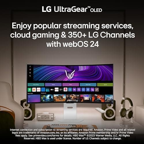 LG 39GX90SA-W 39-inch Ultragear WQHD (3440 x 1440) OLED Curved Gaming Monitor 240Hz, 1ms, NVIDIA G-Sync Compatible, AMD FreeSync Premium, VESA DisplayHDR True Black 400, webOS, USB Type-C, White