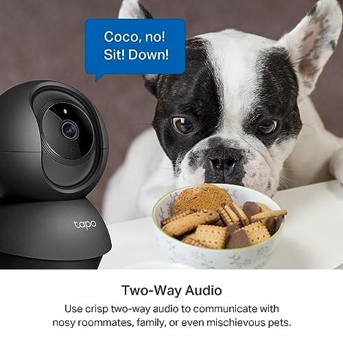 Tapo TP-Link 2K Pan/Tilt Indoor Security Camera for Baby Monitor, Pet Camera, Motion Detection & Tracking, 2-Way Audio, Cloud & SD Card Storage, Works w/Alexa & Google Home, Black, C211(2-Pack)