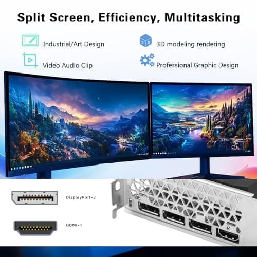 RX 580 Graphics Card 8GB 2048SP GDDR5 256 Bit PC Gaming Video Card 3*DP 1*HDMI PCI Express 3.0 with Freeze Fan Stop for Desktop Computer GPU for Gaming PC