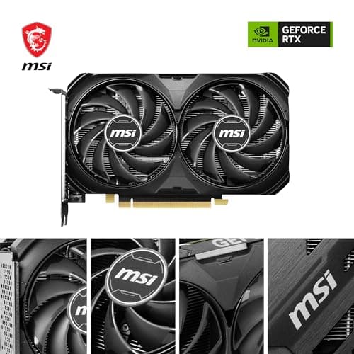 MSI GeForce RTX 4060 Ti Ventus 2X Black 8G OC Graphics Card -NVIDIA RTX 4060 Ti, 8GB GDDR6 Memory, 18Gbps, PCIe 4.0, DLSS3