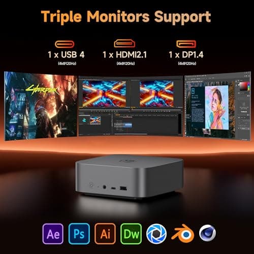 Beelink SER8 Mini PC AMD Ryzen 7 8745HS(UP to 4.9GHz), 32GB DDR5 1TB PCIE4.0 SSD, AMD Radeon 780M Graphics 12core 2600MHz Mini Gaming PC, USB4.0/Triple Display/WiFi6/BT5.2/2.5Gbps LAN Mini Computer