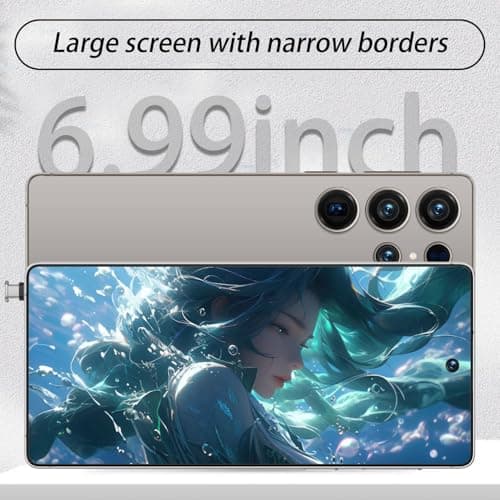 I25 Ultra 5G Unlocked Smartphone,6.8" HD Screen, 8GB+512GB,7000mAh Battery., 108MP+48MP Dual Camera, Android 14, Dual SIM/5G/Face ID/Fingerprint Lock/GPS (Gold)