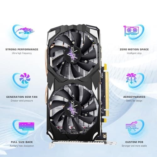 RX 560 XT 8GB GDDR5 Graphics Card,1792SP,128Bits, PC Gaming Video Card, Computer GPU, PCI Express x16 3.0 with Freeze Fan Stop for Desktop Computer Tarjeta Gráfica