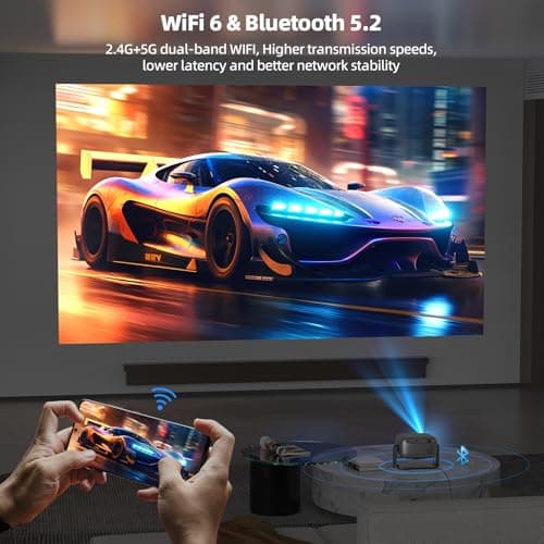Netflix Officially Licensed Projector,BETTDOW Closed-Design Projector with Wifi 6 and Bluetooth 5.2,Intelligent Voice Assistant,Electric Focus Projector for Netflix/YouTube/Prime Video/D+