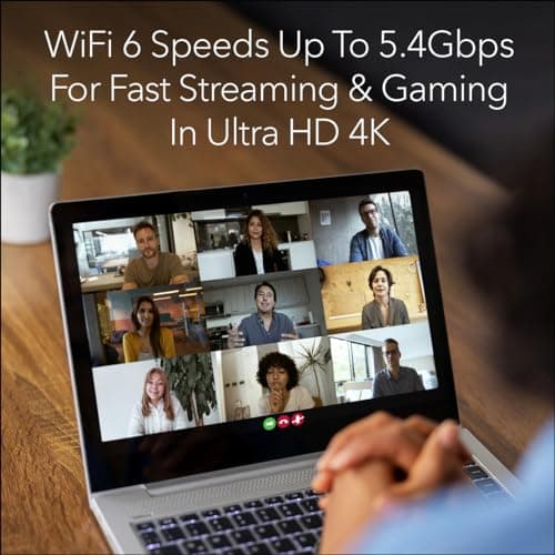 NETGEAR Nighthawk 6-Stream Dual-Band WiFi 6 Router (RAX54S) – Security Features, AX5400 Wireless Speed, Up to 5.4 Gbps, Covers up to 2,500 sq. ft., 25 Devices - 1-Year Armor Subscription Included
