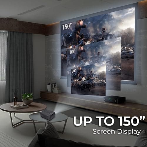 RCA DVD PROJECTOR WITH SPEAKER BUILT IN - Mini Portable Projector with Bluetooth - Indoor/Outdoor Projector and Screen Package - HDMI/AV/VGA/Micro SD Compatible - Quiet Fan System - 1920x1080 Res
