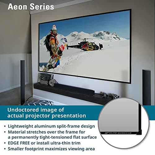Elite Screens Aeon Series 150” Fixed Frame Projector Screen 16:9, 8K/4K UHD, Edge-Free Design, CineWhite UHD-B, Wall Mounted for Standard, Short & Ultra Short Throw Projectors, Home Theater, AR150WH2