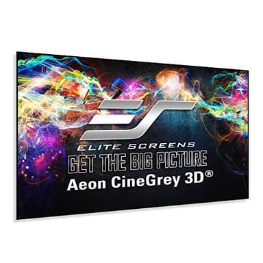 Elite Screens 135 inch CLR/ALR Projector Screen 16:9 4K, Standard Throw Projection, Edge Free Ambient Light Rejecting Fixed Frame Grey for Indoor Movie Screen Home Theater - Aeon CineGrey 3D AR135DHD3