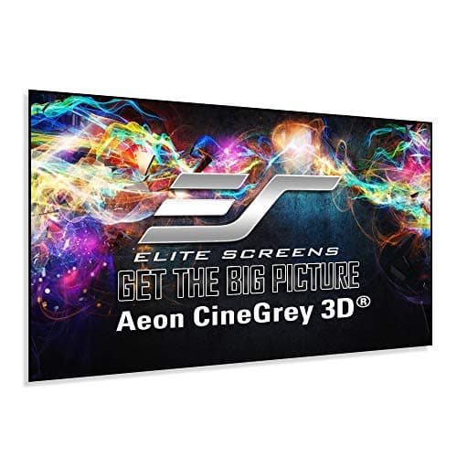 Elite Screens 135 inch CLR/ALR Projector Screen 16:9 4K, Standard Throw Projection, Edge Free Ambient Light Rejecting Fixed Frame Grey for Indoor Movie Screen Home Theater - Aeon CineGrey 3D AR135DHD3