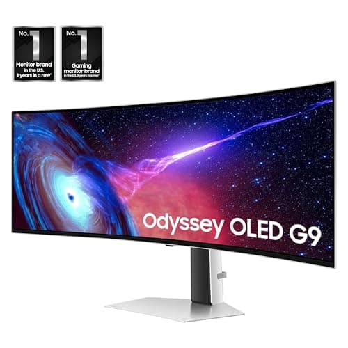 Samsung 49" Odyssey OLED (G93SC) Series Curved Gaming Monitor w QD-OLED, 240Hz, 0.03ms, Dual QHD,DisplayHDR True Black 400,AMD FreeSync Premium Pro,Height Adjustable Stand,3 Yr Warranty,LS49CG932SNXZA