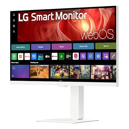 LG 27U730SA-W 27-Inch Smart 4K UHD (3840 x 2160) IPS Computer Monitor, HDR10, Built-in Speaker, Screen Share, Bluetooth, Remote Control, HDMI, USB Type-C PD 65W, Tilt/Height/Swivel/Pivot Stand, White
