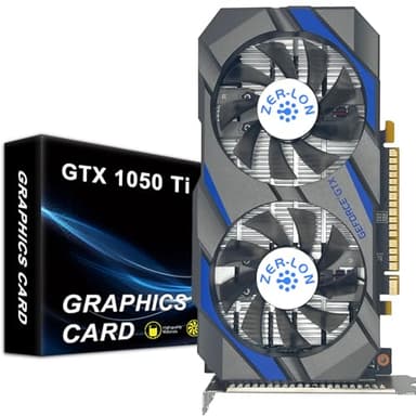 GeForce GTX 1050 Ti Gaming Graphics Card, 4GB GDDR5 128bit 1291MHz DP HDMI DVI-Output GPU, PCI Express 3.0 Support Up to 4K Video Card for Office and PC Gaming