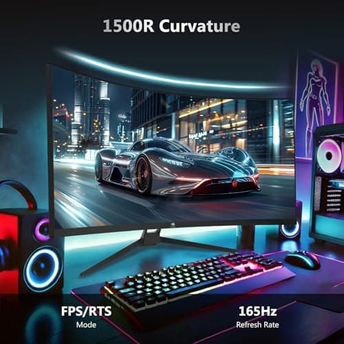 Z-Edge 34" Curved Gaming Monitor, WQHD 1440P 165Hz 144Hz PC Monitor, MPRT 1ms, 21:9 Aspect Ratio, 1500R, 16.7M Colors, 3000:1 Contrast, UG34 Frameless Bezel, 2X DP 1.4 Ports and 2X HDMI 2.0 Port