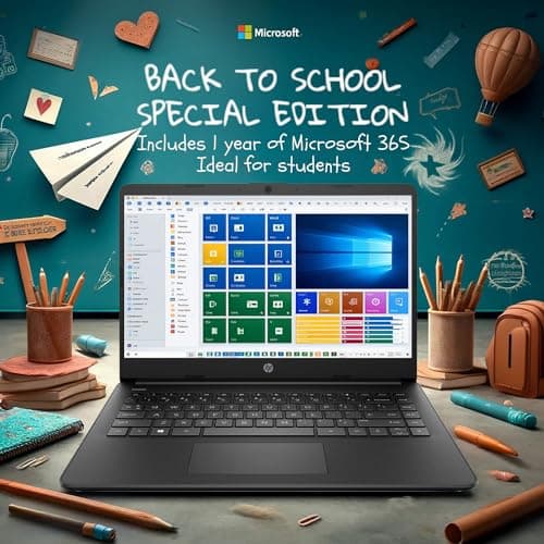 HP 14 Ultrabook • Back to School Limited Edition w/Microsoft 365 • Intel 4-Core CPU • 16GB RAM • 1.6TB Storage (128GB OnBoard w/ 512GB Portable Drive + 1TB OneDrive) • Black • Win 11