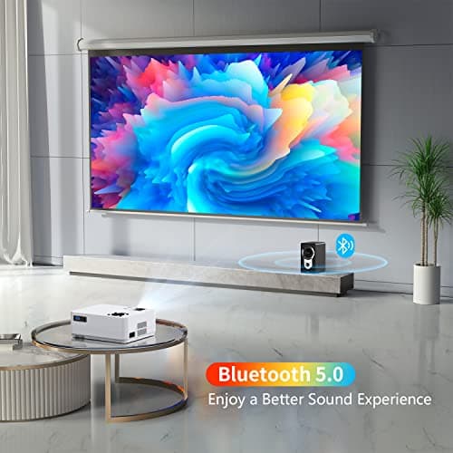 Roconia 5G WiFi Bluetooth Native 1080p Projector, 12000LM Full HD Movie Projector, 300" Display Support 4k Home Theater,Compatible with iOS/Android/XBox/PS4/TV Stick/HDMI/USB (White)