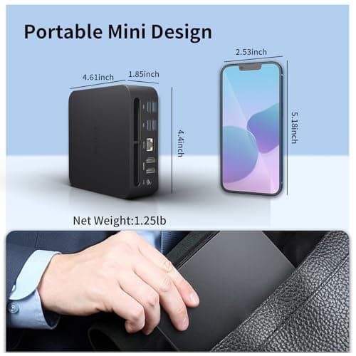 Reatan A9 Mini Gaming PC AMD Ryzen 9 7940HS 64GB DDR5 2TB SSD 5600 MHz RAM, Desktop Mini Computers, Radeon 780M Graphics, 2.5Gbps LAN, HDMI 2.1, 8K USB 4.0 Wi-Fi 6E/BT5.3