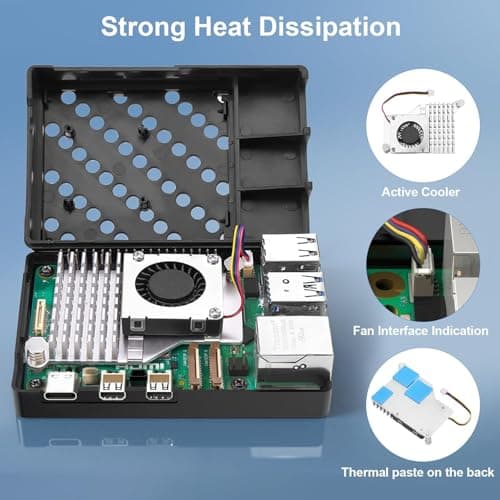 RasTech Raspberry Pi 5 Kit 8GB RAM with Pi 5 Case,Active Cooler,Screwdrive and Raspberry Pi 5 8GB Board Included
