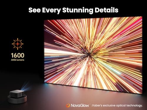 Yaber K3 Projector 1600 ANSI Smart Projector with Google TV, 30W Speaker Sound by JBL, Dolby Audio, Home/Outdoor Movie Projector with WiFi6 and Bluetooth, Auto Screen Adapation,Netflix 7000+app