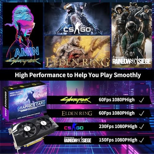 Radeon RX 580 8GB Graphics Card, 256Bit 2048SP GDDR5 AMD Video Card for Pc Gaming, DP HDMI DVI-Output, PCI Express 3.0 with Dual Fan for Office and Gaming