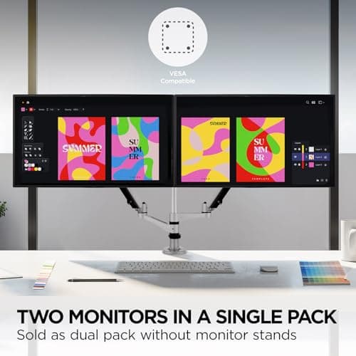 ViewSonic VP2468A_H2 24-Inch Dual Pack Head-Only IPS 1080p Monitor with Advanced Ergonomics, 100% sRGB REC 709, 14-bit 3D LUT, Eye Care, and 65W USB C, Daisy Chain