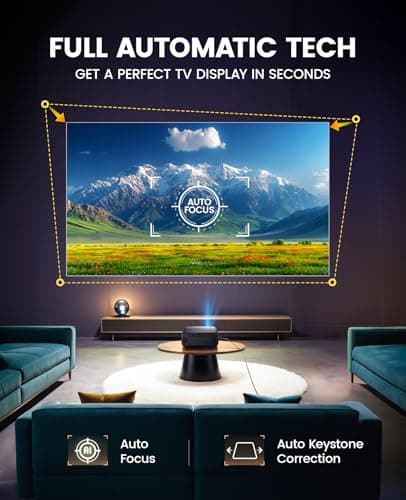[Auto Focus/4K Support] Projector with WiFi 6 and Bluetooth 5.2, 700ANSI Native 1080P Outdoor Movie Projector, WiMiUS P62 Auto 6D Keystone & 50% Zoom, Smart Home Projector for iOS/Android/TV Stick