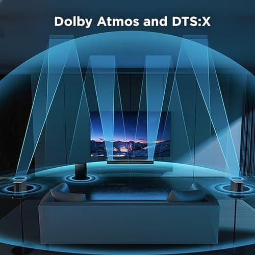 TCL Q85H Q Class 7.1.4 Channel Sound Bar with Dolby Atmos, DTS:X, Ray Danz Technology, Wireless Subwoofer, Wireless Surround Speakers, and Bluetooth Music Streaming