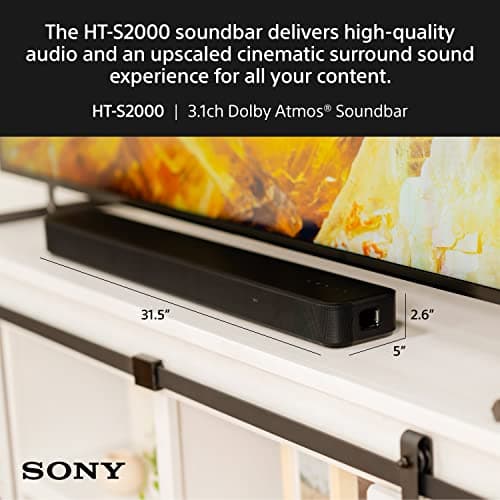 Sony HT-S2000 Compact 3.1 Ch Dolby Atmos Sound Bar.