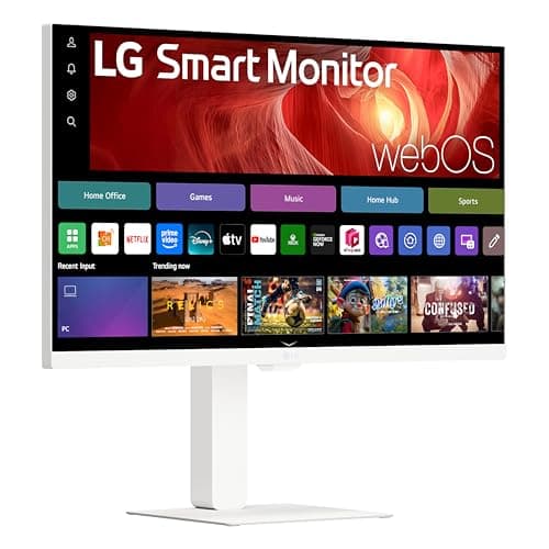 LG 27U730SA-W 27-Inch Smart 4K UHD (3840 x 2160) IPS Computer Monitor, HDR10, Built-in Speaker, Screen Share, Bluetooth, Remote Control, HDMI, USB Type-C PD 65W, Tilt/Height/Swivel/Pivot Stand, White