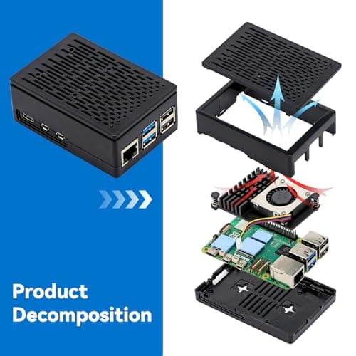 Tada for Raspberry Pi 5 8GB Basic Kit Including Pi 5 8GB Board, Pi 5 ABS Case and Active Cooler (8GB RAM)