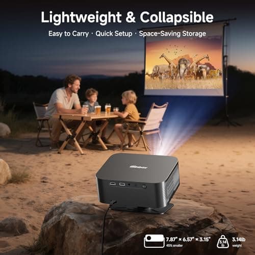 [Netflix-Licensed/Dolby Audio]Outdoor Projector with Wifi 6 and Bluetooth, iSinbox 1080P Native 800ANSI Portable Movie Projector, Built-in Netflix/YouTube/PrimeVideo, Electric Focus Smart Projector