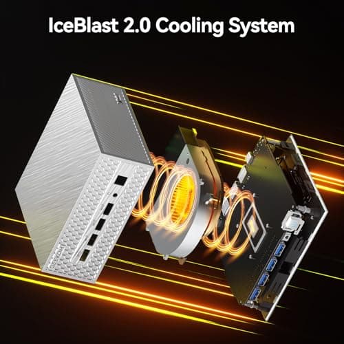 GEEKOM AE8 Max Mini Desktop Computer, AMD Ryzen7 8745HS(8C/16T,up to 4.9GHz),32GB DDR5 RAM & 1TB SSD, Mini PC Windows 11 Pro/AMD Radeon 780M/USB3.2 * 4/2.5G LAN for Gaming/Business