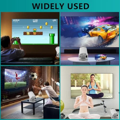 Mini projector portable projector movie home cinema bedroom student dorm projector watch soccer competition basketball match for laptop smartphone build in TV stick play game PS5 Switch