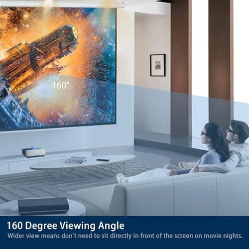 Kayle 120" Motorized Projector Screen Electric Diagonal Automatic Projection 16:9 HD Movies Screen for Home Theater Presentation Education Outdoor Indoor W/Wireless Remote, Wall/Ceiling Mount (White)