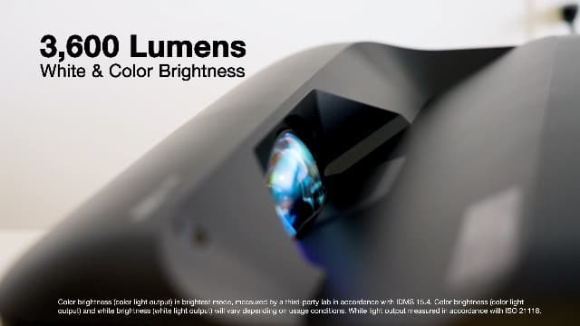 Epson EpiqVision Ultra LS650 Ultra Short Throw 3-Chip 3LCD Smart Streaming Laser Projector, 4K PRO-UHD, HDR, 3,600 Lumens, up to 120", Epson Setting Assistant, Android TV, Sound by Yamaha - Black