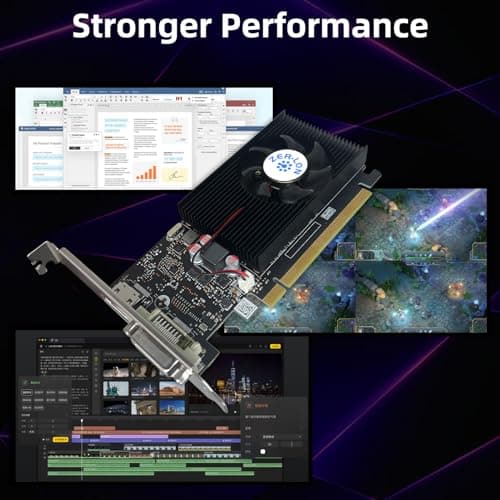 GeForce GT 1030 4G Low Profile Graphics Card, GDDR4 64Bit, HDMI/DVI Ports Support DirectX 12 Computer Gaming Video Card, Desktop GPU, Support 4K