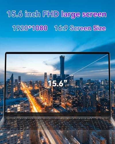 15.6 inch Laptop Computer,16GB RAM LPDDR4 512GB SDD Portable Laptop Computer Cerelon N5095 Processor FHD 1920 * 1080 Laptop PC with Touch ID, WiFi5, BT4.2, USB 3.0