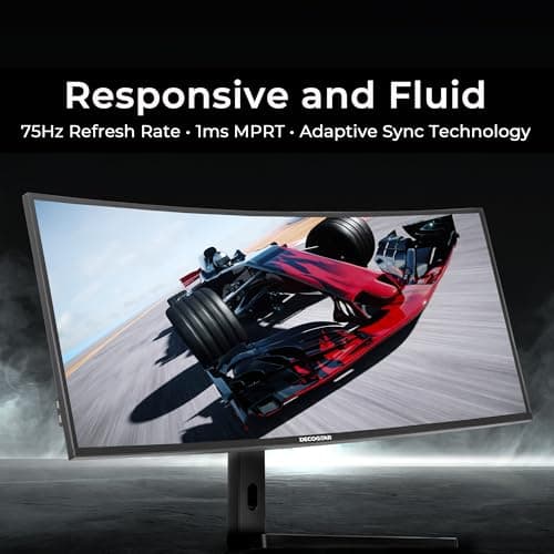 Deco Gear 40 Curved Ultrawide Nano IPS Monitor, 5120x2160 5K2K, 21:9, HDR10, AdaptiveSync, 100% sRGB, HDMI 2.0, DP, USB-C