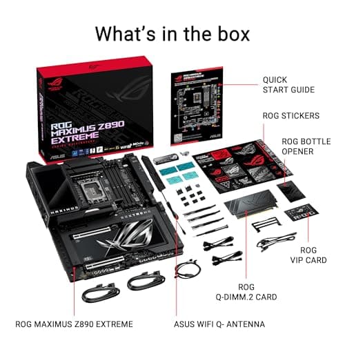 ASUS ROG MAXIMUS Z890 EXTREME Intel® Z890 LGA 1851 E-ATX motherboard, Advanced AI PC-ready, 24+2+1+2 stages, DDR5, WiFi7, 2.5G/10G LAN, PCIe® 5.0 M.2, Thunderbolt™ 5, USB Type-C®, AI OC, 5” LCD Screen