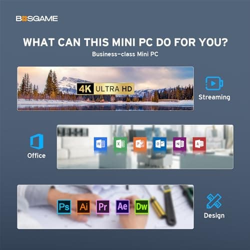 Mini PC N100, Intel 12th Mini Computers| 16GB DDR4 RAM| 512GB M.2 2280 SSD| 4K 60HZ Triple Displays by Dual HDMI+Type-C, 6W TDP Quiet Mini PC, WIFI5, BT 5.0 Office