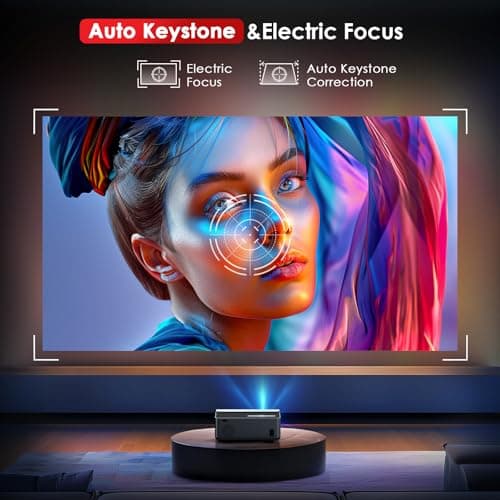 [Electric Focus] Projector with Wifi and Bluetooth, 22000L Auto Keystone Outdoor Projector 4K Support, JOWLURK Native 1080p Movie Projector for iOS/Android/TV Stick/HDMI/USB/Laptop/PS5