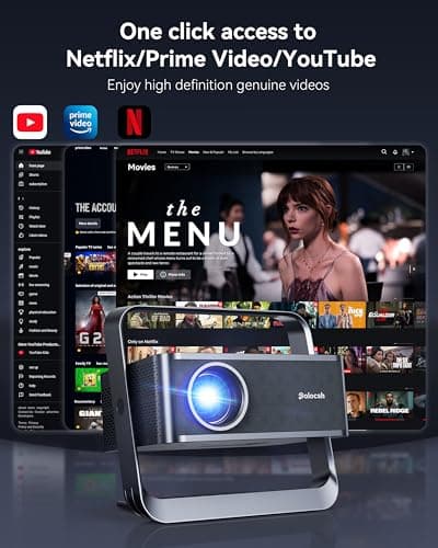 [Netflix Licensed & Native 1080P] Polocsh 4K Projector with WIFI 6 and Bluetooth, 1000ANSI Smart Projector with Auto Keystone Protable Projectors Home Theater Movie Outdoor Mini Proyector