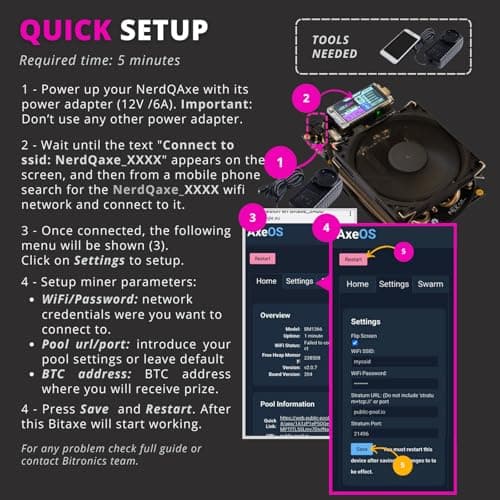 Bitcoins Miner 2.4TH/s NerdQaxe 4X BM1368 ASIC 2.4G WiFi 20W/TH BTC Lottery Crypto Miner with S21 Pro Asic Bitcoins Mining Machine Micro Silent Home Use