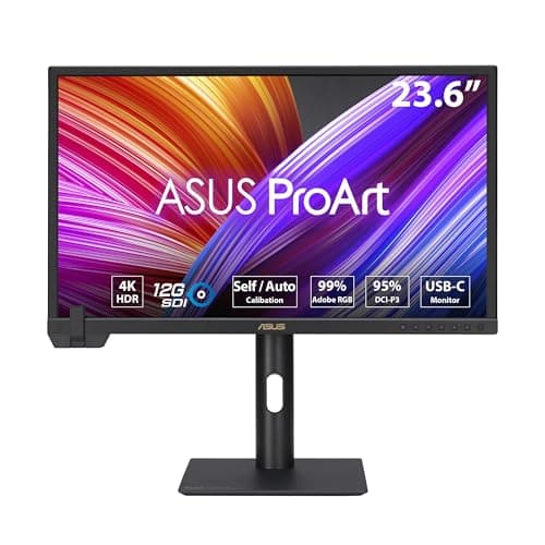 ASUS ProArt Display 24” 4K 12G-SDI HLG Professional Monitor (PA24US) - IPS, UHD (3840 x 2160), 99% Adobe RGB, 95% DCI-P3, ΔE < 1, USB-C, Built-in Motorized Colorimeter, Calman Ready, 3 Year Warranty