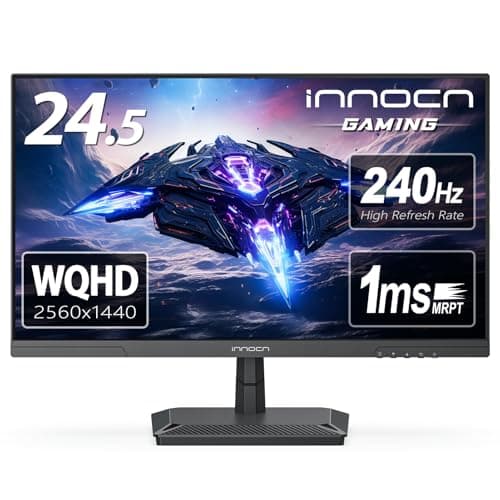 INNOCN 24.5" Gaming Monitor 1440p 240Hz QHD 2K PC Desktop Gaming Fast IPS HDMI 2.1 Display, DisplayPort, 1ms, Built-in Speaker, 25G2S