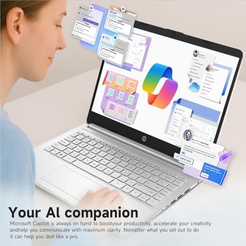 HP Student Business Laptop Computer - Intel N150 Processor, 16GB RAM, 384GB Storage (128GB UFS+256GB MSD), Microsoft Office Lifetime, w/DVD Drive, Copilot AI, 1TB Cloud Storage, AI Powered, Green